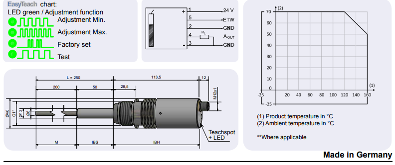 Cảm biến đo mức điện dung KFI-1-250-200-VAC/PTFE-D13-TB20-G1-IL4-ET-Y10 Rechner sensor Vietnam