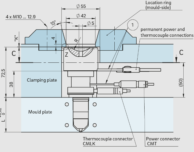 Đầu phun nóng loại 5SHT-5DHT+AHJ5 | Gunther Heisskanaltechnik Vietnam