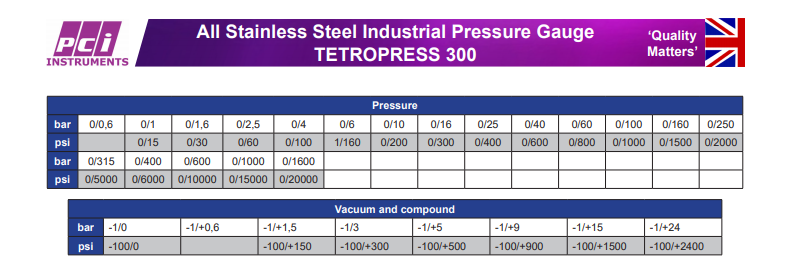 Đồng hồ đo áp suất TP 300 ( Tetropress 300 ) | PCI-Instrument Viet Nam