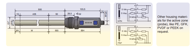 Cảm biến đo mức điện dung KFW-12-500-435-PTFE/VAB-D16-G1-UL0-ETF-Y10 Rechner sensor Vietnam