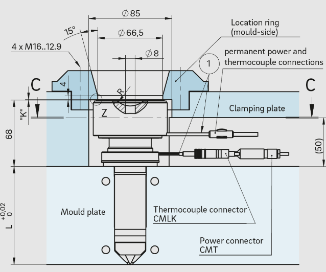 Đầu phun nóng loại 10SHT-10DHT+AHJ10 | Gunther Heisskanaltechnik Vietnam